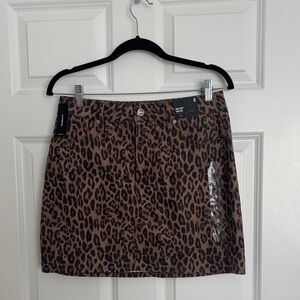 NWT Express Leopard Print Mini Skirt size 8 100% Cotton